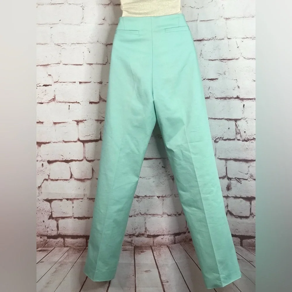 BELLA COLORI Aquamarine Teal Pastel High Waist Tailored Slacks Pants Size 8 - Picture 8 of 16
